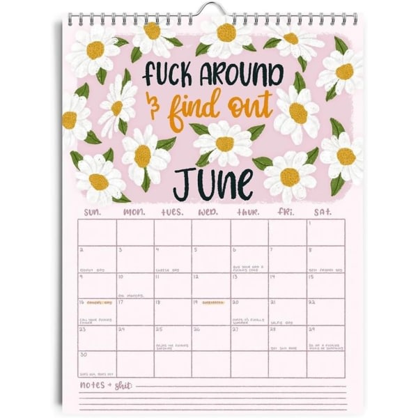 Here We Fucking Go Again 2024 Kalender, Väggkalender 2024, Funny Weekly Organizer, Planner Calendar Here We Fucking Go Aga 1 st