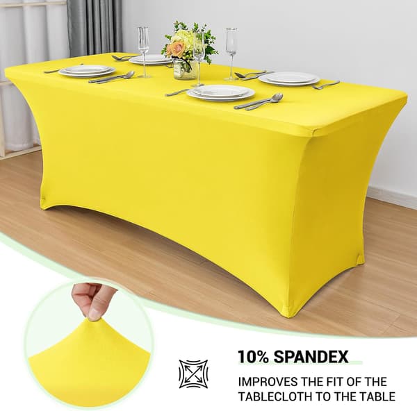 2-pak strækdug citrongul - 183x75cm×75cm - Spandex - Til festbord og messe