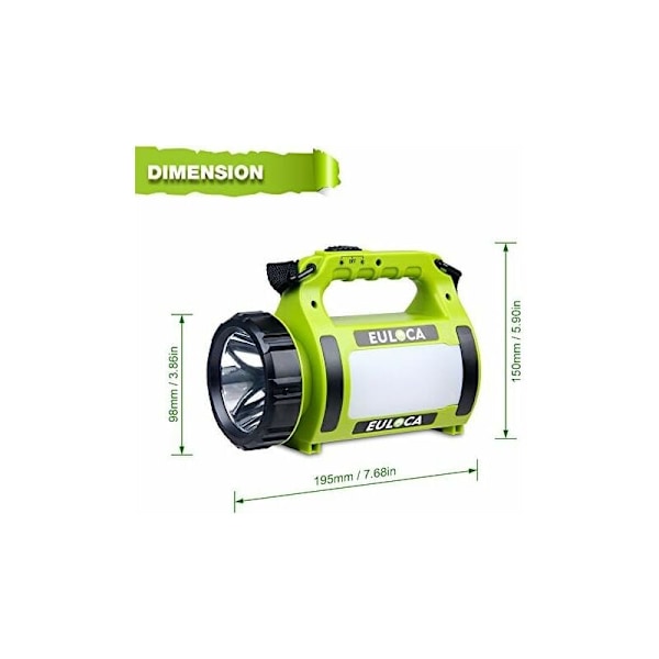 Uppladdningsbar Vattentät LED-ficklampa, 2600mAh CREE LED 3 i 1 Kraftfull, Bärbar Spotlight Campinglampa, Lykta USB-kabel Ingår för Vandring