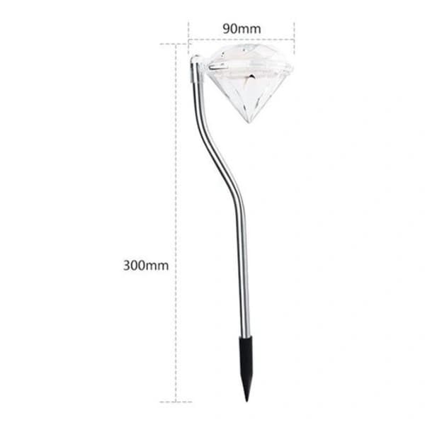 4-pak LED-solcellelamper med farveskiftende diamantindsats til have, græsplæne og landskab
