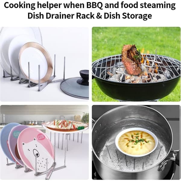 Grydelockholder, 2 stk Multifunktionsholdere i Rustfrit Stål Køkkenredskabs Organizer