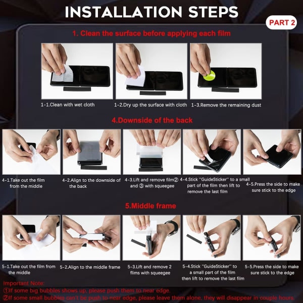 IC Samsung Galaxy Z Flip 3 - Myk skjermbeskytter fire deler