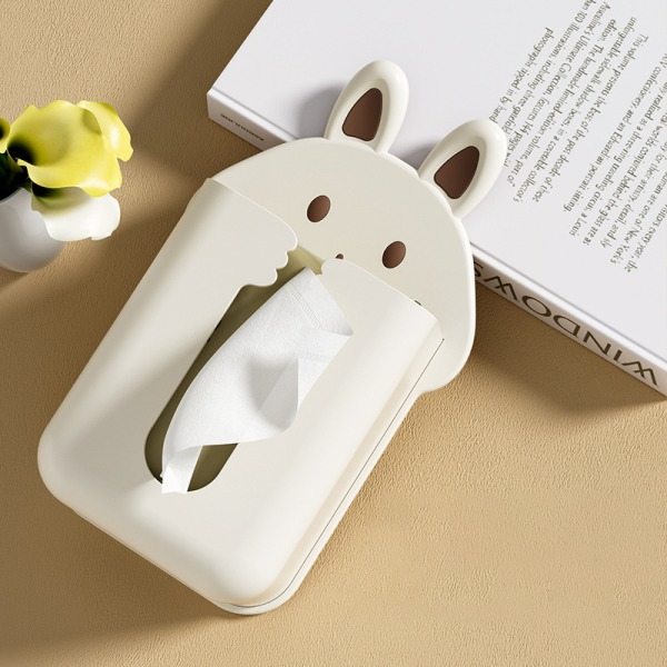 IC Självhäftande Väggmonterad Cartoon e Tissue Box med stor kapacitet Beige