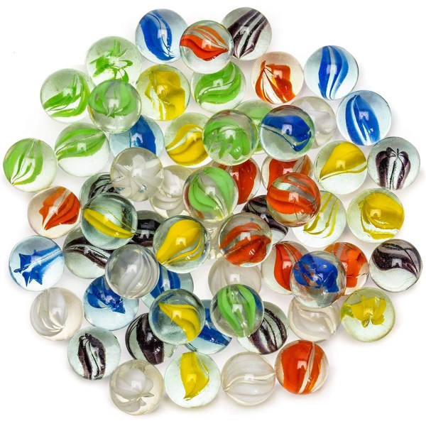 IC 100 stk tradisjonelle blandede fargerike klassiske retro glasskuler