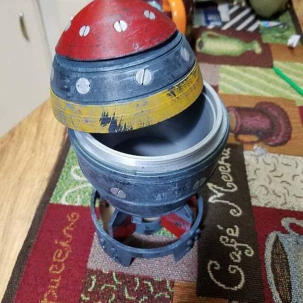 IC Ny Mini Atombombe Opbevaringsboks Retro Figur Skrivebordsdekoration Blå One Size
