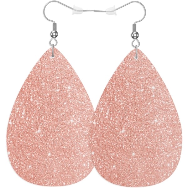Örhängen for kvinner Rose Gold, Bright Fuzzy Pink Champagne Glitter Fashion