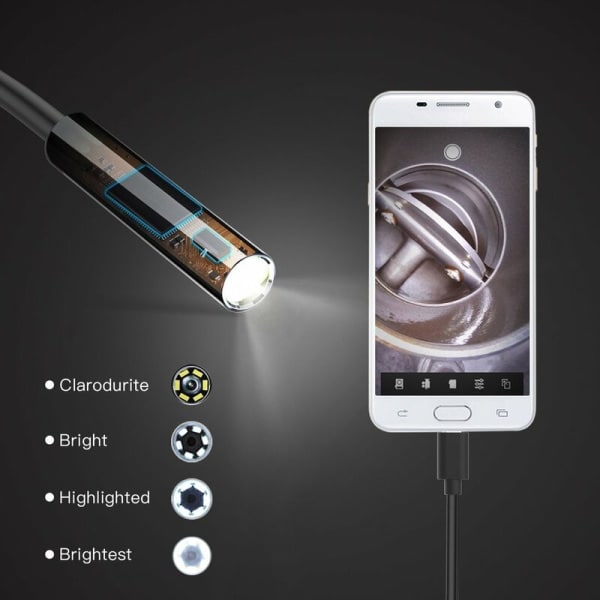 IC 5,5 mm 5m hård tråd Android mobiltelefon vandtæt boreskop industrielt rørsond bilreparation kamera