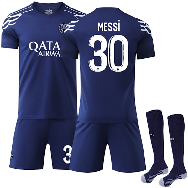 -25 nye sportsdrakter 10 Dembele klubb fotballklær Nr. 30 Messi Paris tre bortekamper Size 19 socks #18