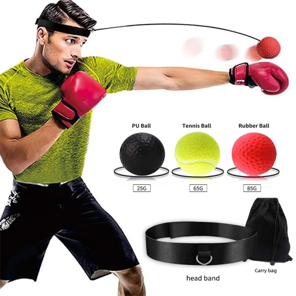 IC Boxing Reflex Speed ​​Boxing Ball Sanda Boxer forbedrer refleksene H Svart