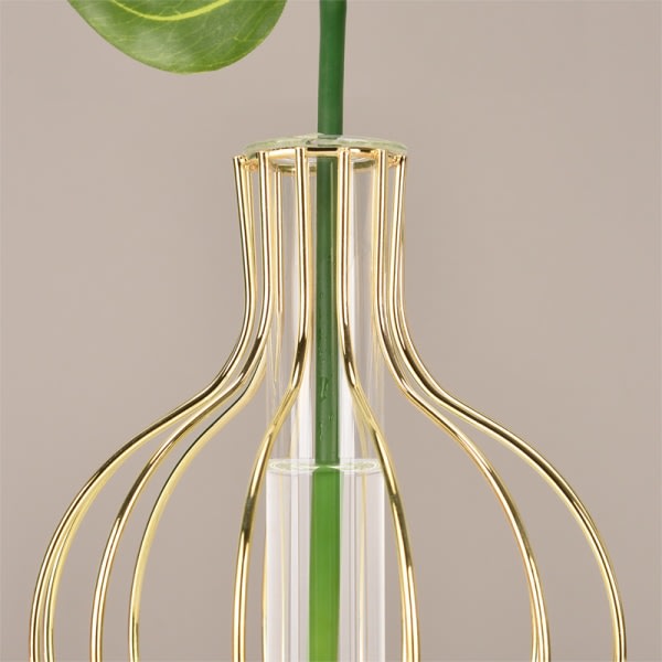 IC Guldglasvase Hydroponisk Blomvase Geometrisk Glastest 1