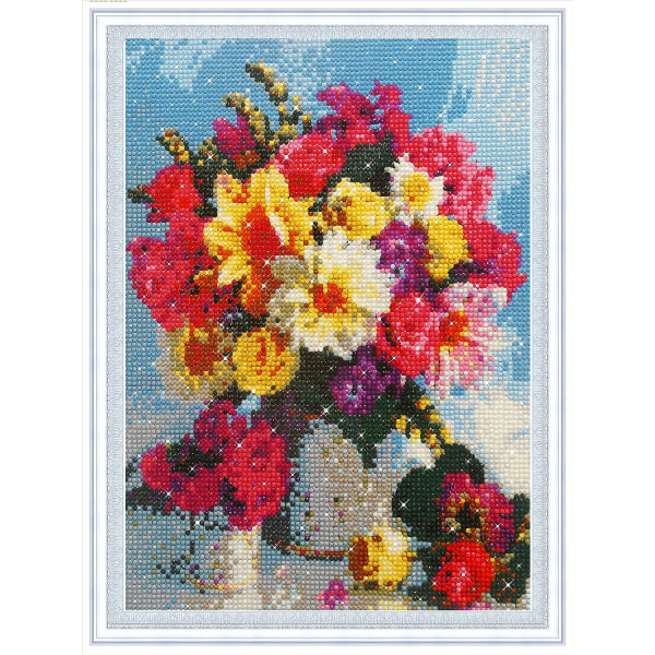 IC Jul DIY 5D Blomster Diamantmaleri Strand efter Nummer Sæt