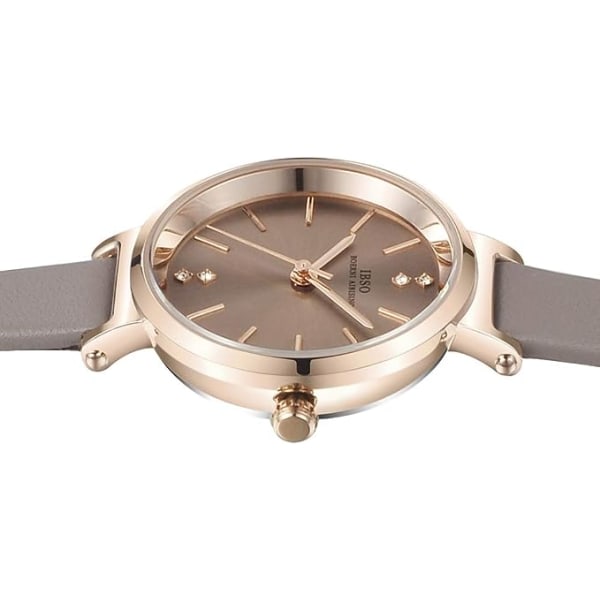 IC Kvinnor Klockor Läderrem Runt Case Analog Mode Damklocka Watch