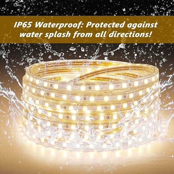 Meter LED-strip med Strömbrytare 5050 IP65 Vattentät, Varmvit, DEBUNS