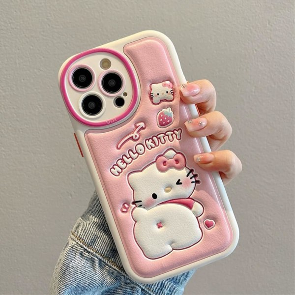 IC Cartoon Case iPhone 12 Pro 6.1'', Kawaii Cute Kitty Cat case Silikon 3D- cover Mjuk TPU Stötsäker skydd för barn, flickor och kvinnor