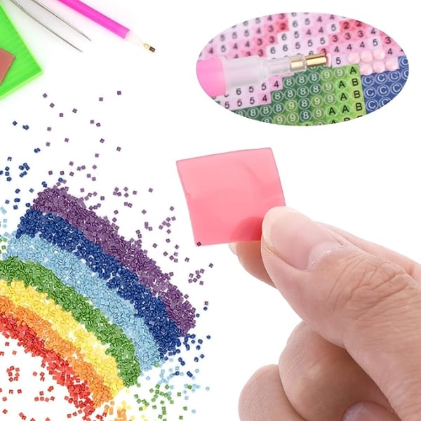 IC 80 st färgglada lim pennor för vaxmålning Korsstygn DIY-verktyg för broderitillbehör (2 x 2 cm)