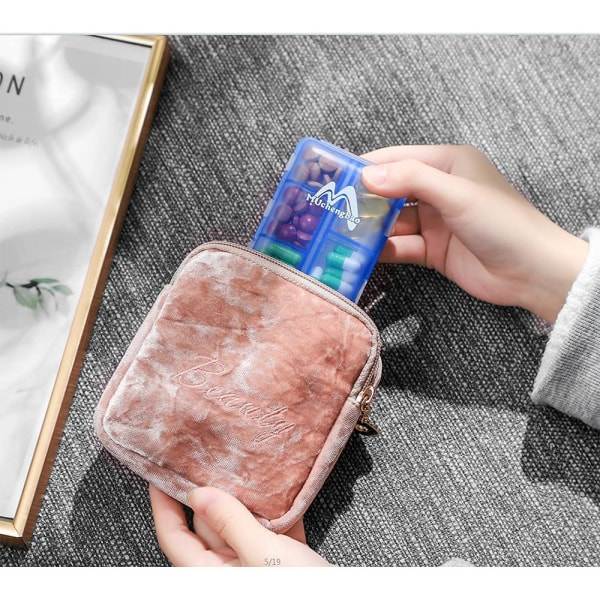 IC 4-pack fodral Bärbar liten veckoresa Pillerorganisatör Bärbar ficka Pill Box Dispenser
