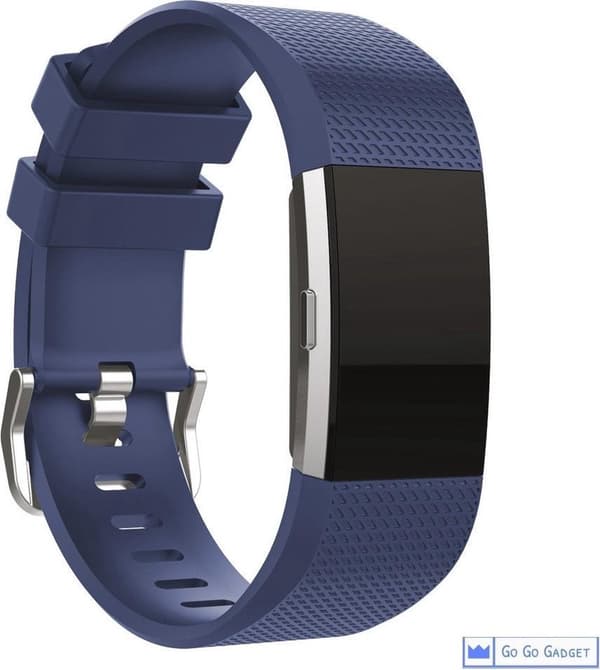 Urrem | passer til Fitbit Charge 2 | sportsarmbånd i silikone | aktivitetstracker | mørkeblå | stor
