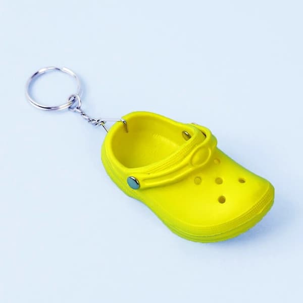 Ny 3D MINI CROC SANDAL NØGLERING SKO NØGLEVEDHÆNG SØD HJEMMESKO NØGLERING Helt Ny sort black