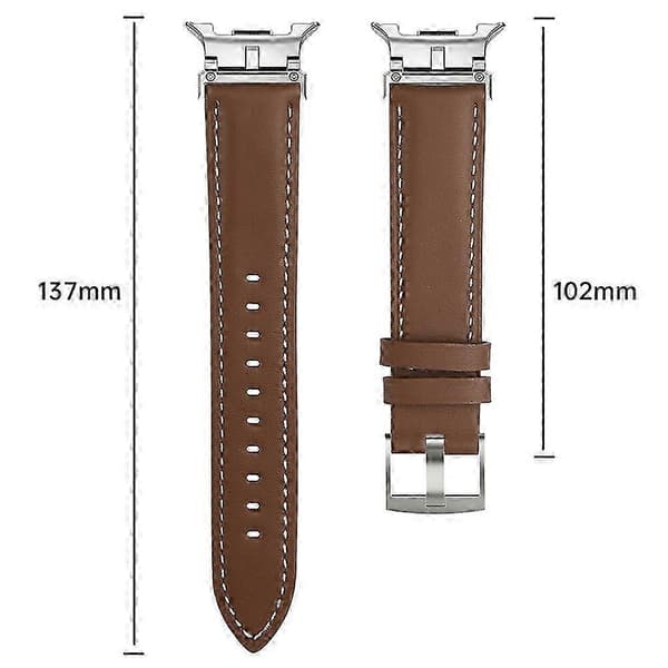 Galaxy Watch8 / Watch8 Classic læderarmbånd 44mm 40mm 46mm Ægte læderrem Sort metalforbindelse