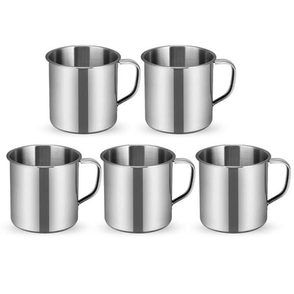 IC 5 stk Udendørs Camping Vandring Te Krus kop rustfrit stål kaffe