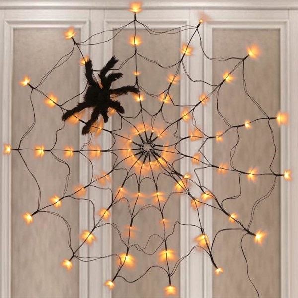IC Halloween Spider Web Light plyschspSLINdel, SLINomhSLUS ja utomhSLUS skräck Halloween-tema, SLUSB ja fjärrkontroll