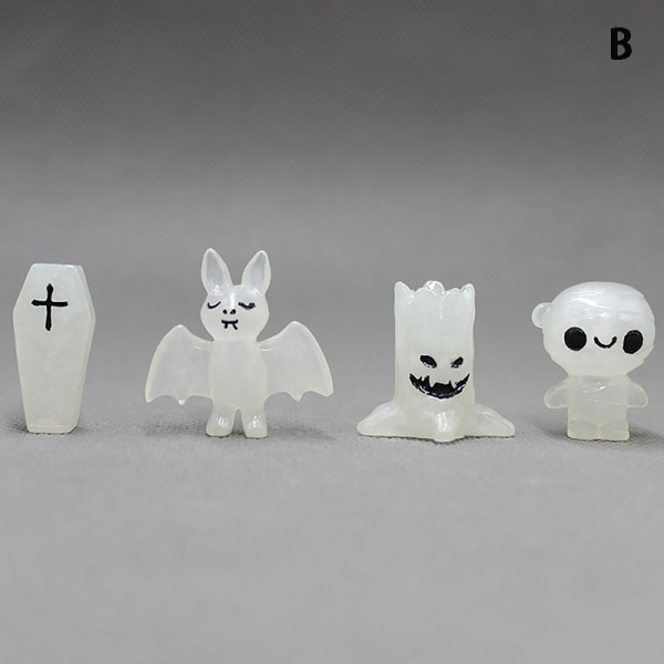 IC 4/8 kpl koriste mini-luminoiva haamu koriste Halloween-koriste B