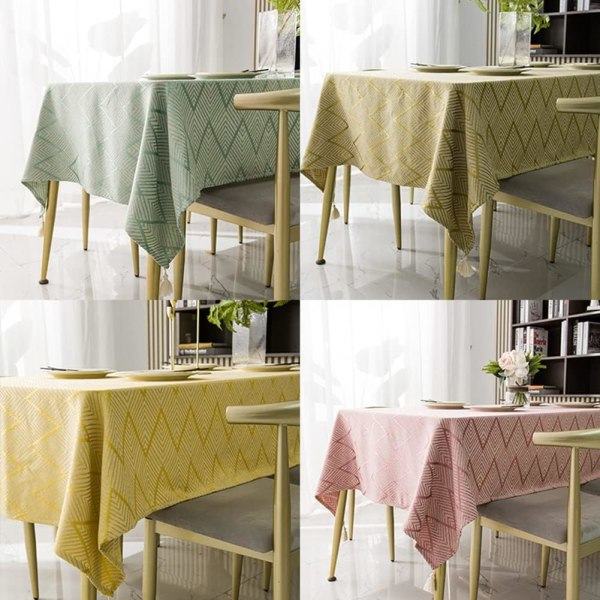 IC Lyxig Jacquard Dekorativ Bordsduk Farmhouse Broderad Tvättbar Cover för Kök Dining Party Holiday (Rosa, 35\"x35\")