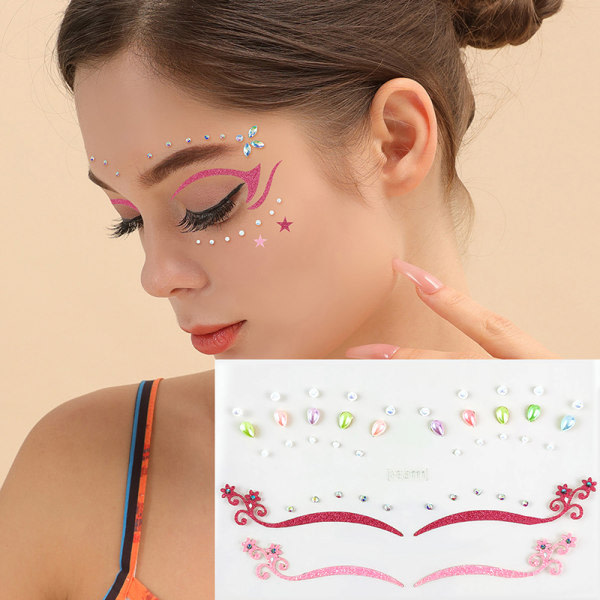 IC Crystal Butterfly Eyeliner Face Laces Makeup Sticker för Festiv FE8112