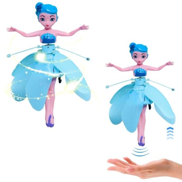 Flyvende glitrende fe legetøj, USB Magic Pixie Flying Fairy, Sky Dancers Flying Princess Doll Indendørs legetøj, Is og Sne