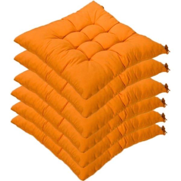 6 kpl Puutarhatuolin tyynyt/Polyester Puutarha istuintyyny - Oranssi Väri