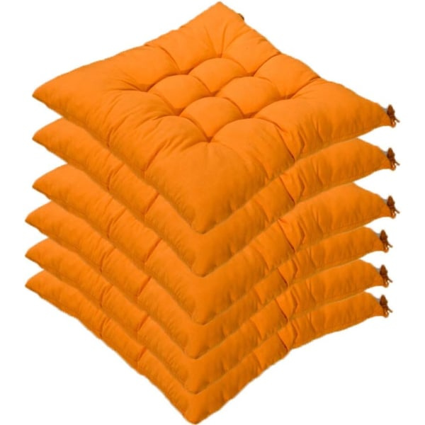 6 st Trädgårdsstolsdynor/Plyester Trädgårdssittdyna - Orange Färg