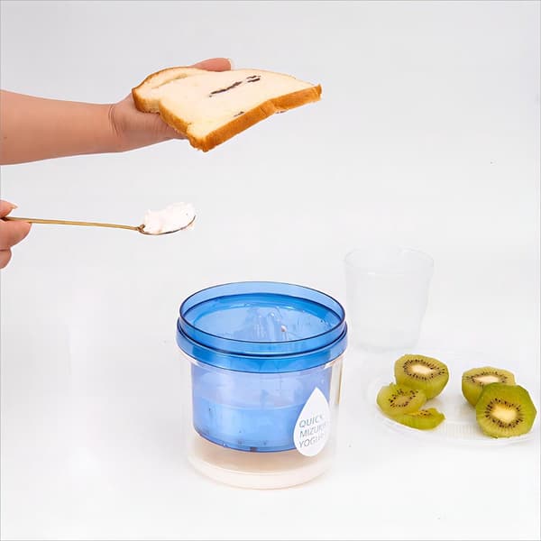 Klar - blå - Gresk - yoghurtsil - med - lokk - ultrafin - små - mengder - kremet - Lett
