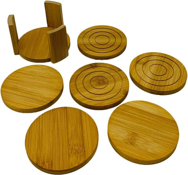 Coaster Set - Diameter - 10 - cm - with - Stand - Simplicity - Temperature Resistance - Light - Household Coffee - 6 - Pieces
