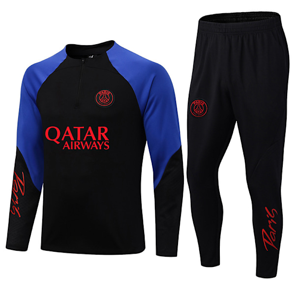Paris Saint-Germain Liverpool Brasilia Marseille pitkähihainen pelipaita aikuisille ja lapsille, puolivetoketjullinen harjoituspuku Dark blue M