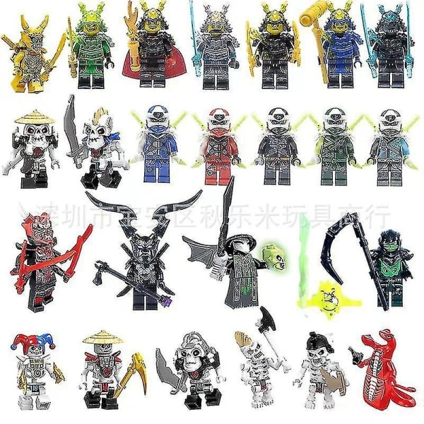 2024 24-delt Ninja Gold Lloyd Moro Byggeklodser Minifigur Byggesæt [DmS]