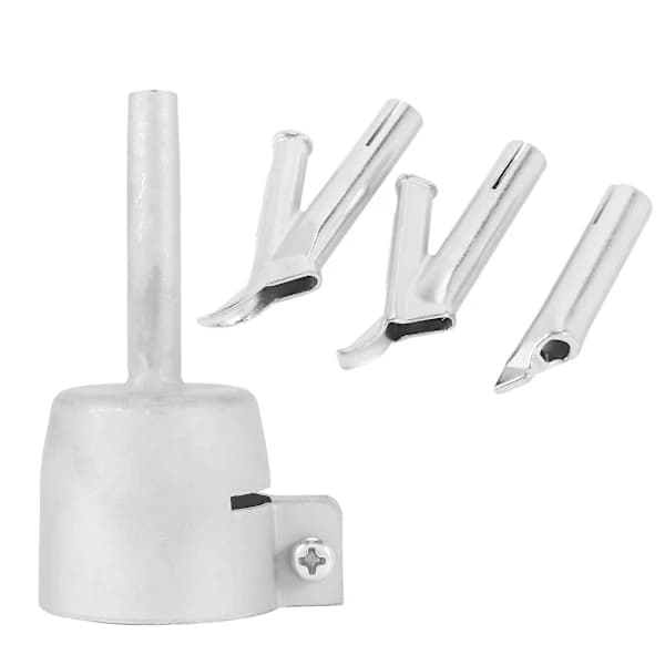 4 st. munstyckssats för varmluftssvetsning för vinyl-PVC-plastsvetsare, runda triangulära snabbspetsar i legering, silver 5 mm 7,5 mm