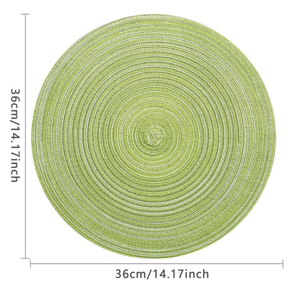 6 kpl:n tablettisetti, pyöreät tabletit PP-punosta, 36 cm (vihreä)