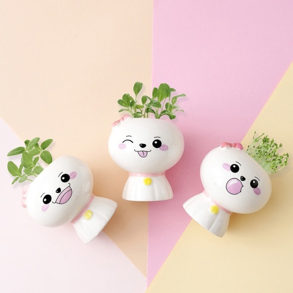 IC 6 nye kreative miniplanter pottelandskaber (Teru teru bōzu) minilandskaber indendørs plantning børnegaver