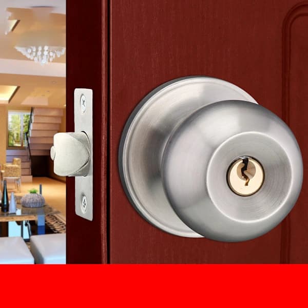 Door Handle, Round Knob Lock, Door Lock with Key, Latch Depth 60/70 mm