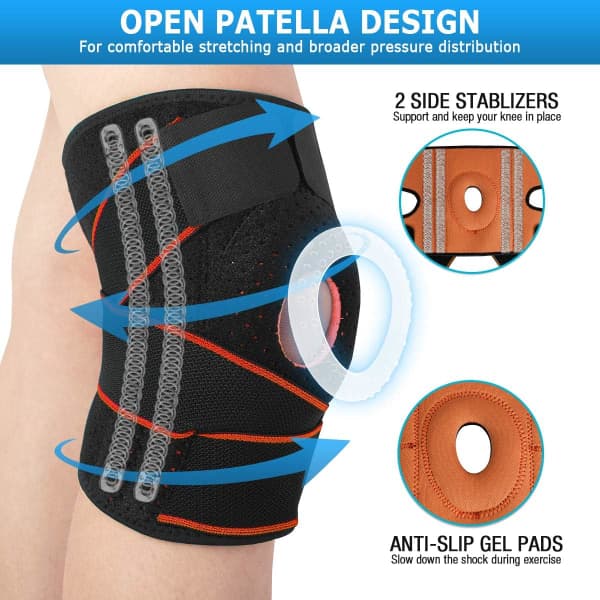 IC Knæstøtte Open-Patella Gel Knæstøtte med justerbar