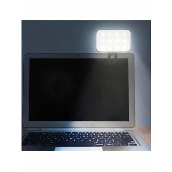 1 stk LED-fyldlys til Selfie, Telefon & Kamera - 3 tilstande, bærbart clip-on-lys til makeup, livestream, Zoom-konference sort Black