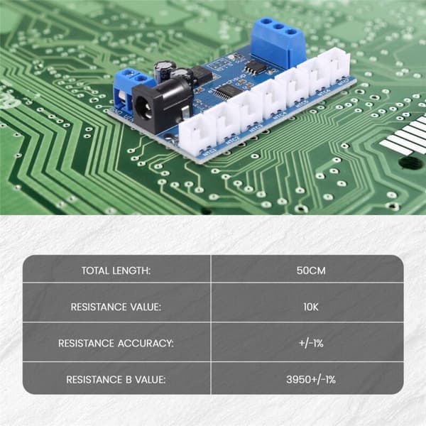 7-kanals RS485 Temperatursensor Mätning MODBUS RTU Papperslös Recorder PLC NT18B07