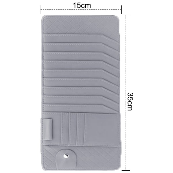 IC Förpackningar Bil Solskydd Organizer, Bil Visir Förvaring Anti-Slip Grå