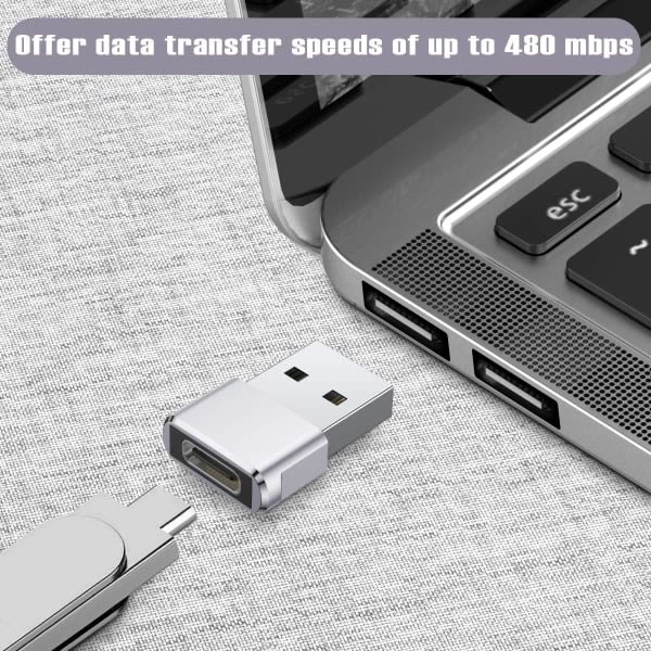 IC USB-C naar USB-A-adapter (2-pack), type C naar USB A-opladen
