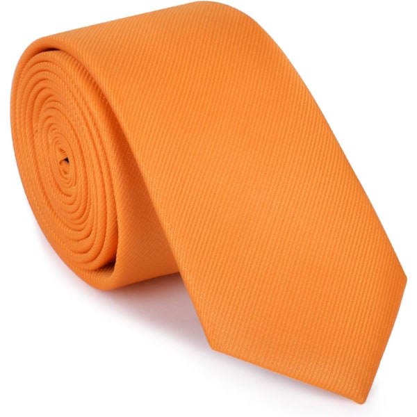 Klassiske ensfarvede satin slips til mænd - Premium slips i ren farve til mænd - Formelle sorte slips til mænd - Business bryllupsfest arbejde slips 8cm Orange-Polyester Thread