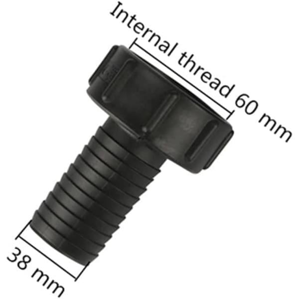IC IBC Tank Slangadapter 60 mm grov tråd til havevandsslange 38 mm