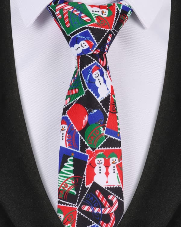 Juleslips til mænd, juleslips til mænd, julemandsbælter, juleslips, festlige slips, juleslips sort grøn Black green Christmas tree