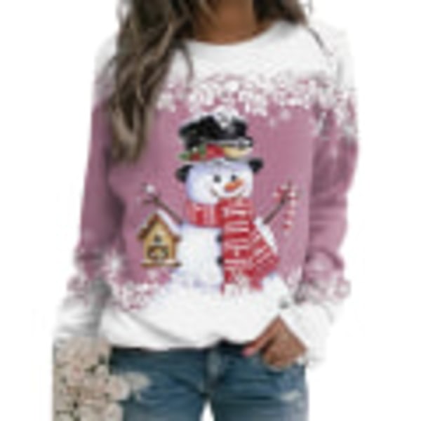 IC Dam Christmas Casual Snowman Sweatshirts Pullover Toppe Gave C XL