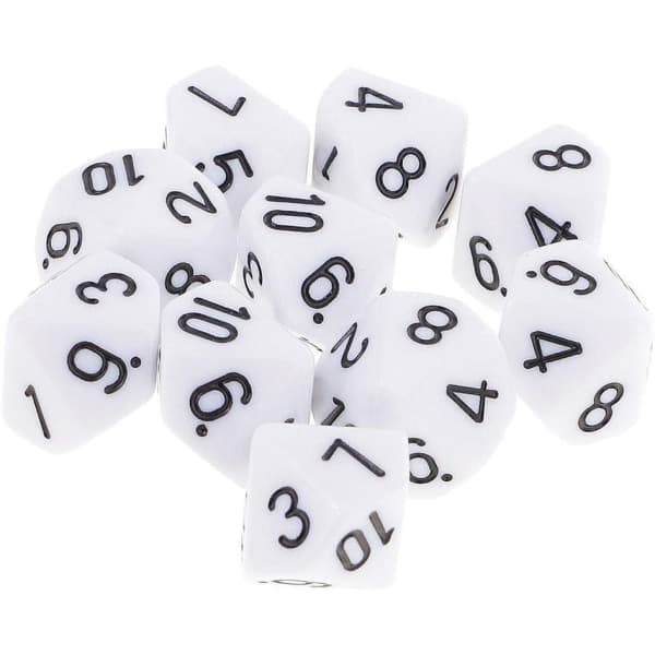 10 stk. polyedriske terninger terninger terninger til brætspil kort Weiß