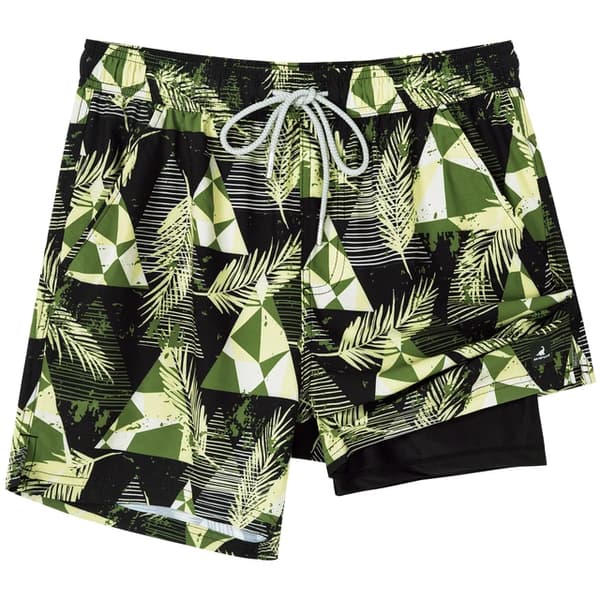 Badeshorts med kompresjonsfôret stretch, avokadogrønn Avocado Green S